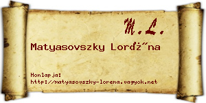 Matyasovszky Loréna névjegykártya